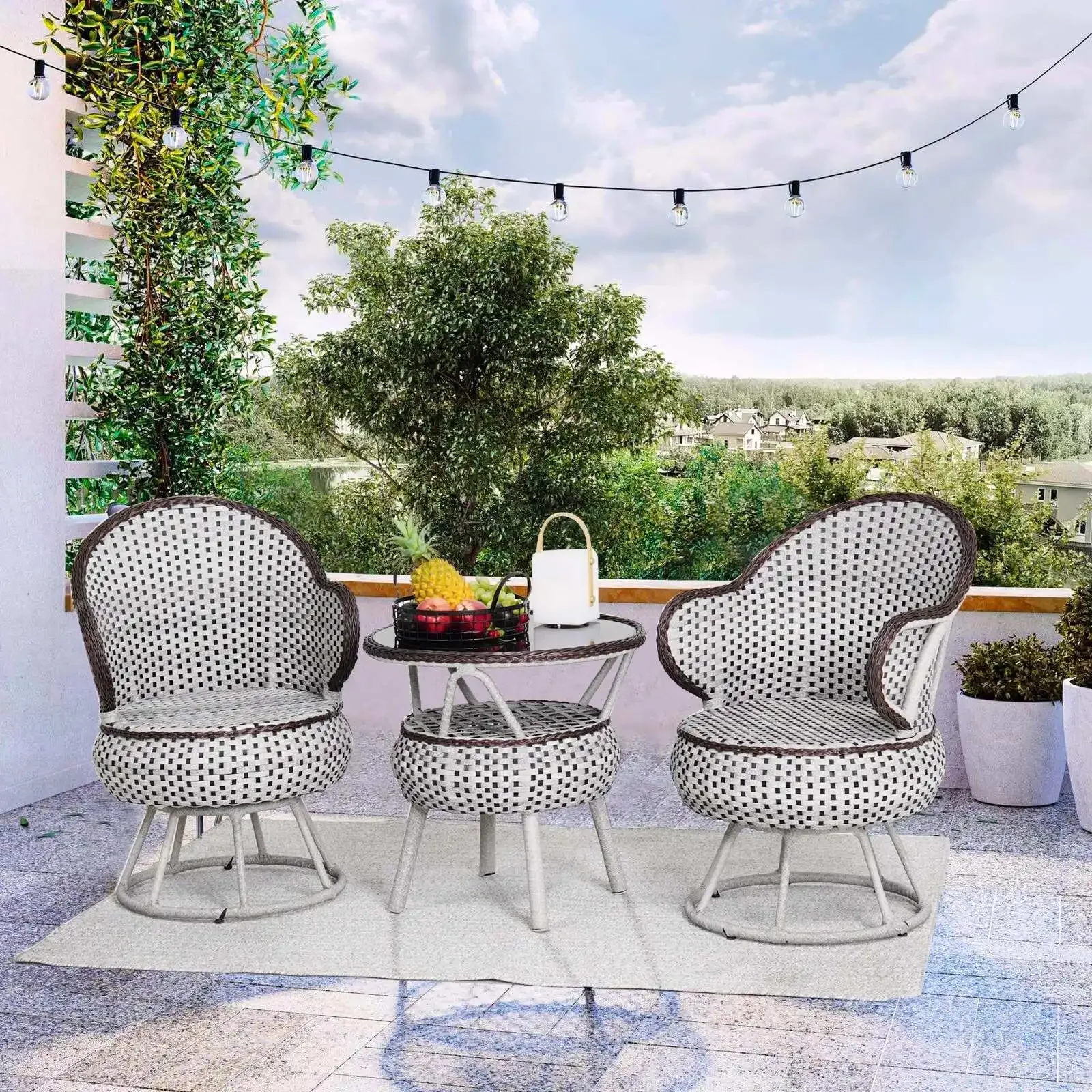 Balcony Outdoor Tea Table Chair Combination Outdoor Rattan Table and Chair Three-piece Set
Balcony Outdoor Tea Table Chair Combination Outdoor Rattan Table and Chair Three-piece Set