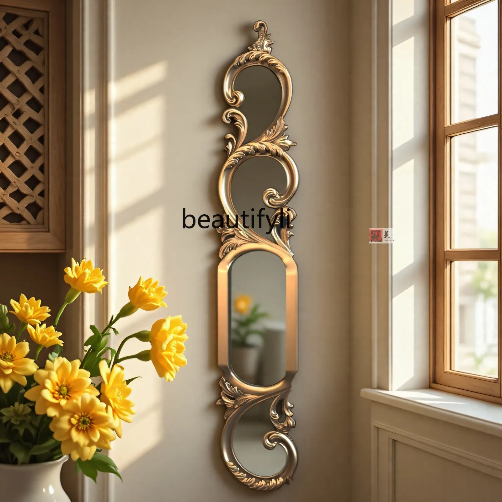French full-length mirror Dining room wall art decorative mirror Entry wall Living room background wall Entrance mirror
French full-length mirror Dining room wall art decorative mirror Entry wall Living room background wall Entrance mirror