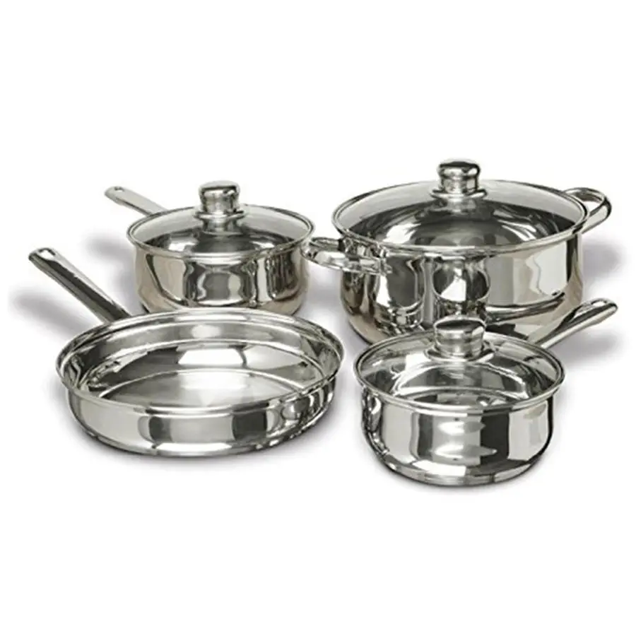 Cookware 7Piece Stainless Steel Cookware Set, includes Pots and Pans
Cookware 7Piece Stainless Steel Cookware Set, includes Pots and Pans