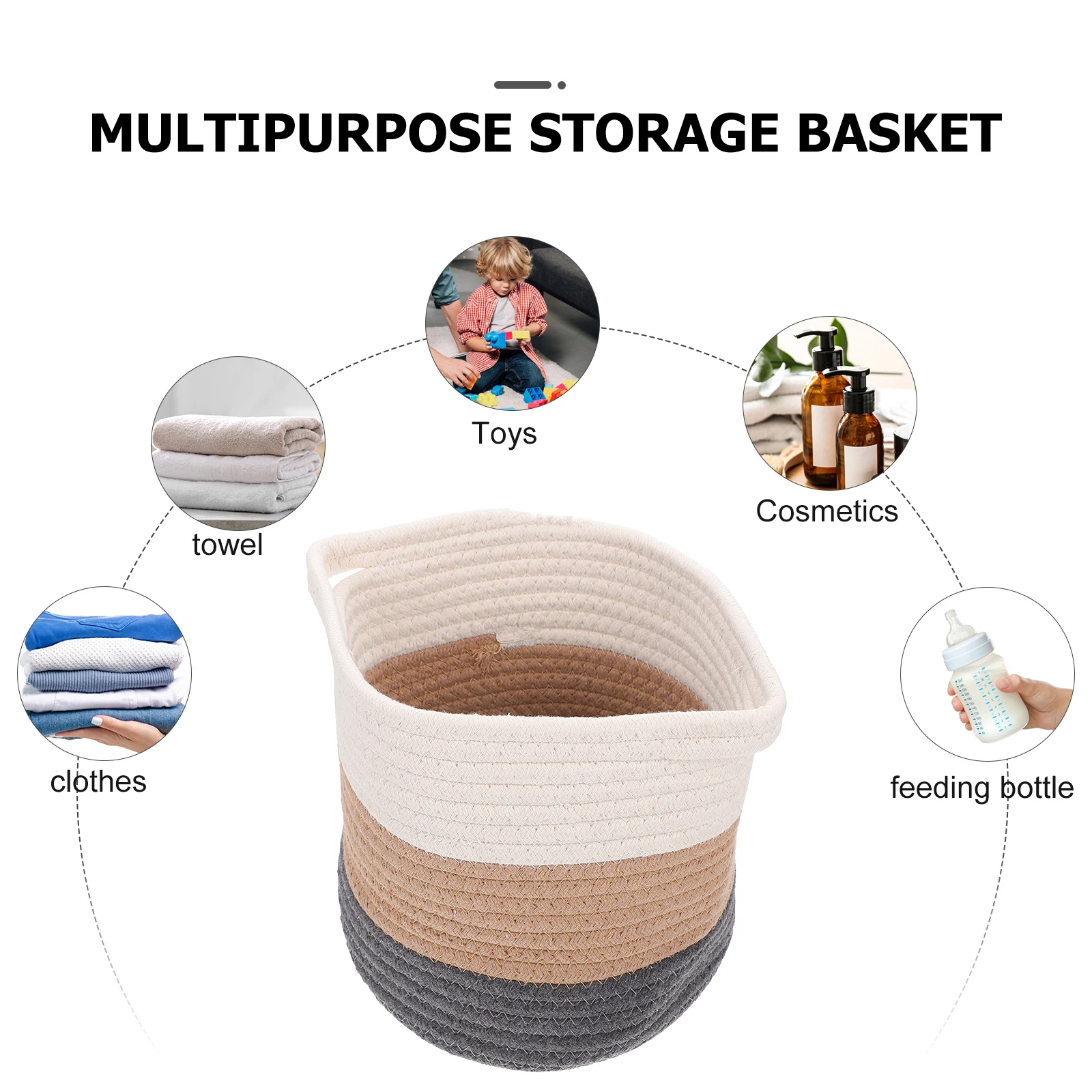1pc Cotton Rope Woven Storage Folding Clothes Basket Home Laundry Organizer Sundries Container Natural Decorative Box Handmade
1pc Cotton Rope Woven Storage Folding Clothes Basket Home Laundry Organizer Sundries Container Natural Decorative Box Handmade