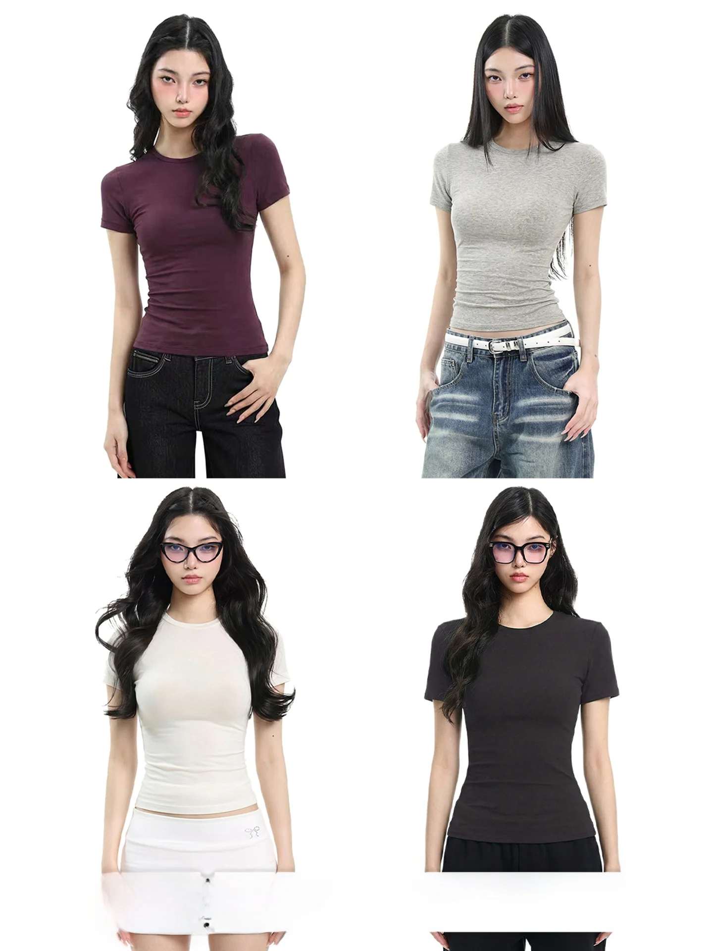 Uncmhisex Vintage Grey round Neck Short Sleeve T-Shirt Women Summer Slim Fit Casual Sporty Top Skin-friendly Breathable
Uncmhisex Vintage Grey round Neck Short Sleeve T-Shirt Women Summer Slim Fit Casual Sporty Top Skin-friendly Breathable