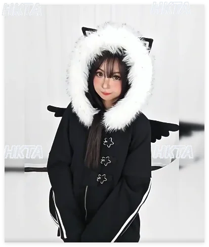 Оригинальная черная куртка Subculture Y2K, новая зимняя куртка на флисовой подкладке, кардиган с капюшоном и крыльями скелета, толстовка, теплые утепленные пальто
Оригинальная черная куртка Subculture Y2K, новая зимняя куртка на флисовой подкладке, кардиган с капюшоном и крыльями скелета, толстовка, теплые утепленные пальто