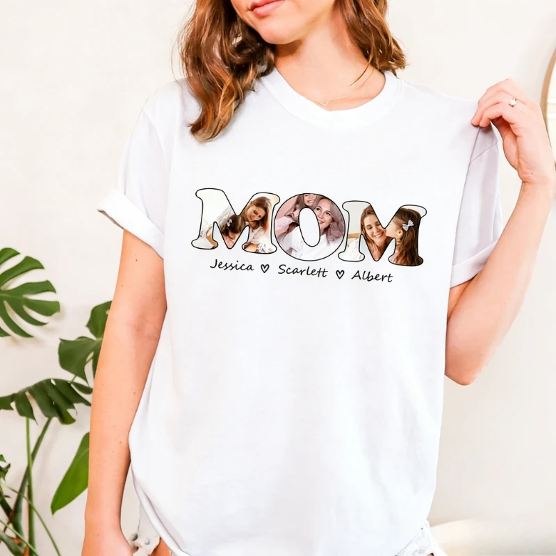 with Kids Names Unique Happy Mother's Day Gift for Family Tee Custom Photo Simple Letters Graphic Tshirts Regular Short Sleeve
with Kids Names Unique Happy Mother's Day Gift for Family Tee Custom Photo Simple Letters Graphic Tshirts Regular Short Sleeve