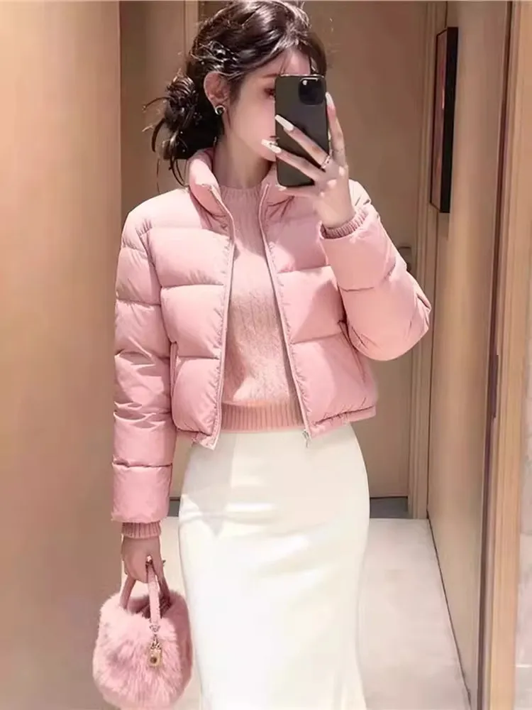 2026 New Pink Stand Collar Short Thickened down Cotton Jacket Women's Winter Slimming Warm Zipper Bread Style Outerwear
2026 New Pink Stand Collar Short Thickened down Cotton Jacket Women's Winter Slimming Warm Zipper Bread Style Outerwear