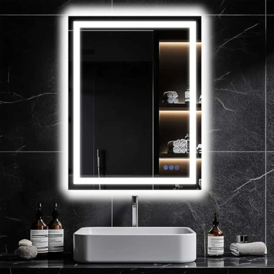 24"x 32" LED Bathroom Mirror with Lights, Anti-Fog, Dimmable, Lighted Vanity Mirror with Tempered Glass, Memory Function, 3 Lig
24"x 32" LED Bathroom Mirror with Lights, Anti-Fog, Dimmable, Lighted Vanity Mirror with Tempered Glass, Memory Function, 3 Lig