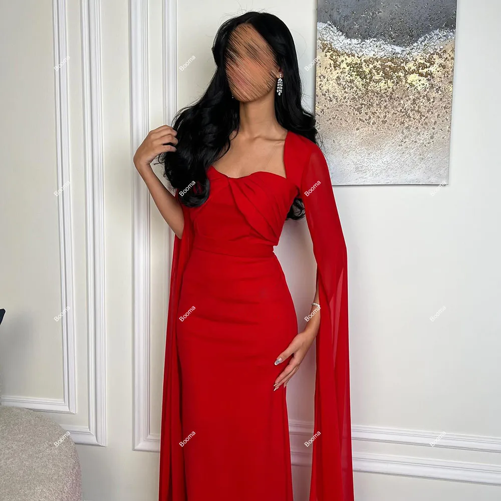 Booma Red Mermaid Evening Dresses Sweetheart Draped Sleeves Formal Occasion Gowns for Women Saudi Arabic Party Prom Dress Dubai
Booma Red Mermaid Evening Dresses Sweetheart Draped Sleeves Formal Occasion Gowns for Women Saudi Arabic Party Prom Dress Dubai