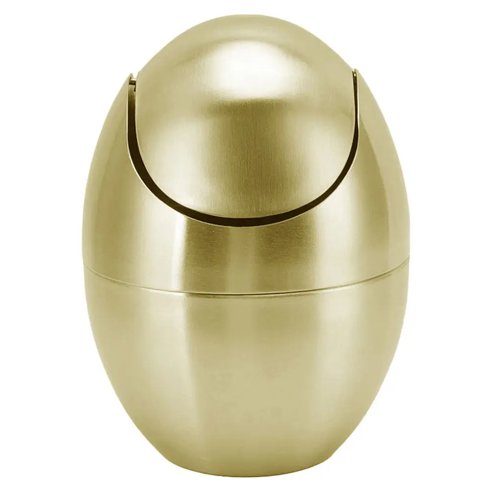 Golden Stainless Steel Desktop Trash Can Egg Shaped Mini Waste Bin Compact Sleek Design for Office Bathroom Desk Countertop
Golden Stainless Steel Desktop Trash Can Egg Shaped Mini Waste Bin Compact Sleek Design for Office Bathroom Desk Countertop