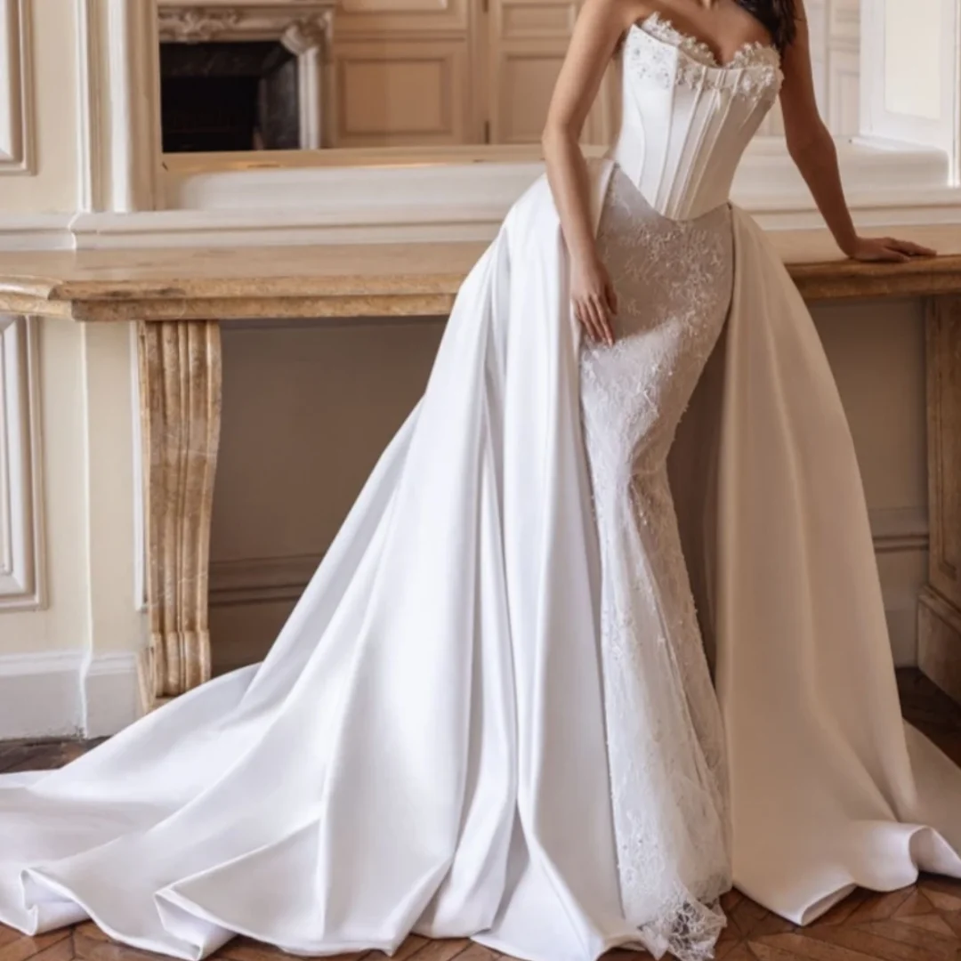 Elegant 2026 Mermaid Wedding Dress Lace Applique Beading Detachable Train Bridal Gown Vestidos De Novia Customized
Elegant 2026 Mermaid Wedding Dress Lace Applique Beading Detachable Train Bridal Gown Vestidos De Novia Customized