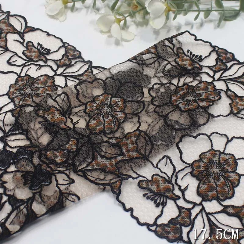 39Yards 17cm Embroidery Border Lace Trim for Lingerie Fancy Floral with Leopard Print Nude Organdy Tulle Non-Stretch Lace Trim
39Yards 17cm Embroidery Border Lace Trim for Lingerie Fancy Floral with Leopard Print Nude Organdy Tulle Non-Stretch Lace Trim