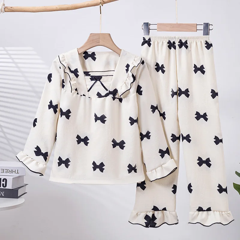 Girls Pajamas Spring and Autumn Long-sleeved Children's Pajamas Set Baby Loungewear
Girls Pajamas Spring and Autumn Long-sleeved Children's Pajamas Set Baby Loungewear