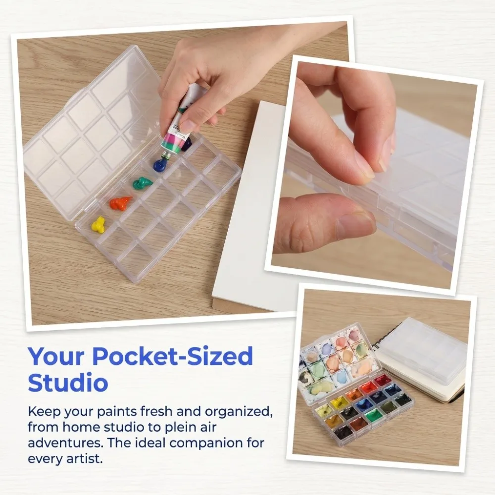 2PCS 15 Grids Paint Box Transparent Plastic Paint Storage Case Portable Craft Storage Tray Handcraft Small Parts Keep
2PCS 15 Grids Paint Box Transparent Plastic Paint Storage Case Portable Craft Storage Tray Handcraft Small Parts Keep