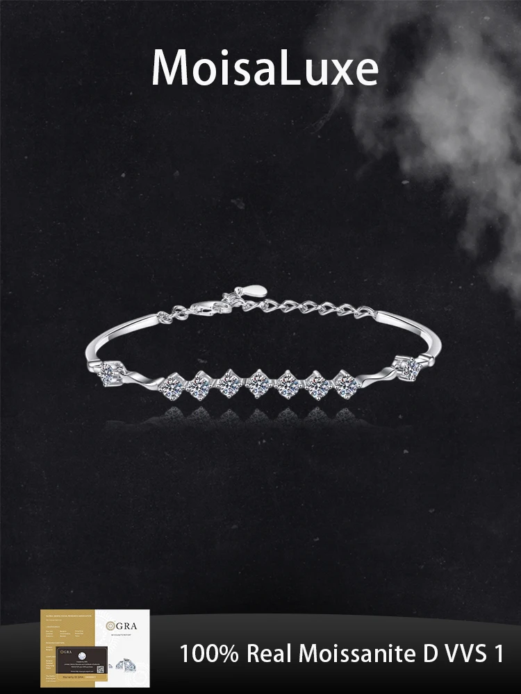 Официальный магазин MoisaLuxe GRA Moissanite Plata, серебряные браслеты из стерлингового серебра 925 пробы для женщин, крутой ветер, браслет из муассанита, ювелирные изделия
Официальный магазин MoisaLuxe GRA Moissanite Plata, серебряные браслеты из стерлингового серебра 925 пробы для женщин, крутой ветер, браслет из муассанита, ювелирные изделия