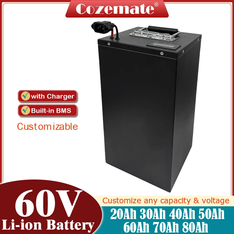 60V 20Ah 30Ah 40Ah 50Ah 60Ah 70Ah 80Ah Lithium Ion Battery Pack for 1kw 2kw 3kw 4kw 5kw EC RV forklift golf cart car+Charger
60V 20Ah 30Ah 40Ah 50Ah 60Ah 70Ah 80Ah Lithium Ion Battery Pack for 1kw 2kw 3kw 4kw 5kw EC RV forklift golf cart car+Charger