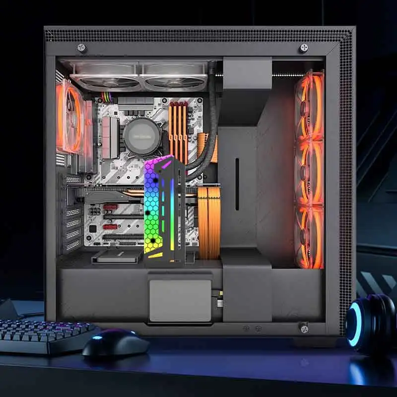 Держатель для видеокарты UPSIREN GCHT-170, вертикальный, 5В, ARGB, с регулировкой по направлению движения, разъемы (штекер и гнездо) для установки в ряд
Держатель для видеокарты UPSIREN GCHT-170, вертикальный, 5В, ARGB, с регулировкой по направлению движения, разъемы (штекер и гнездо) для установки в ряд