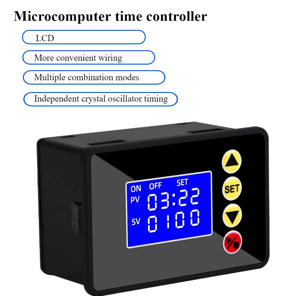 Programmable Digital Timer Switch Relay Control DC 12V 24V AC 110V 220V Time Controller Delay Relay Cycle Timing On/Off
Programmable Digital Timer Switch Relay Control DC 12V 24V AC 110V 220V Time Controller Delay Relay Cycle Timing On/Off