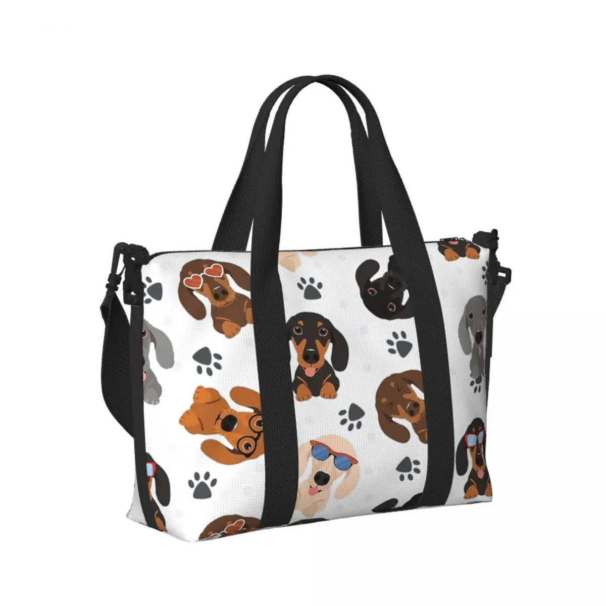 Custom Happy Dachshund Sausage Dogs Beach Travel Bag Large Capacity Tote Bags for Gym Yoga Women Shopping Duffle Shoulder Bag 
Custom Happy Dachshund Sausage Dogs Beach Travel Bag Large Capacity Tote Bags for Gym Yoga Women Shopping Duffle Shoulder Bag