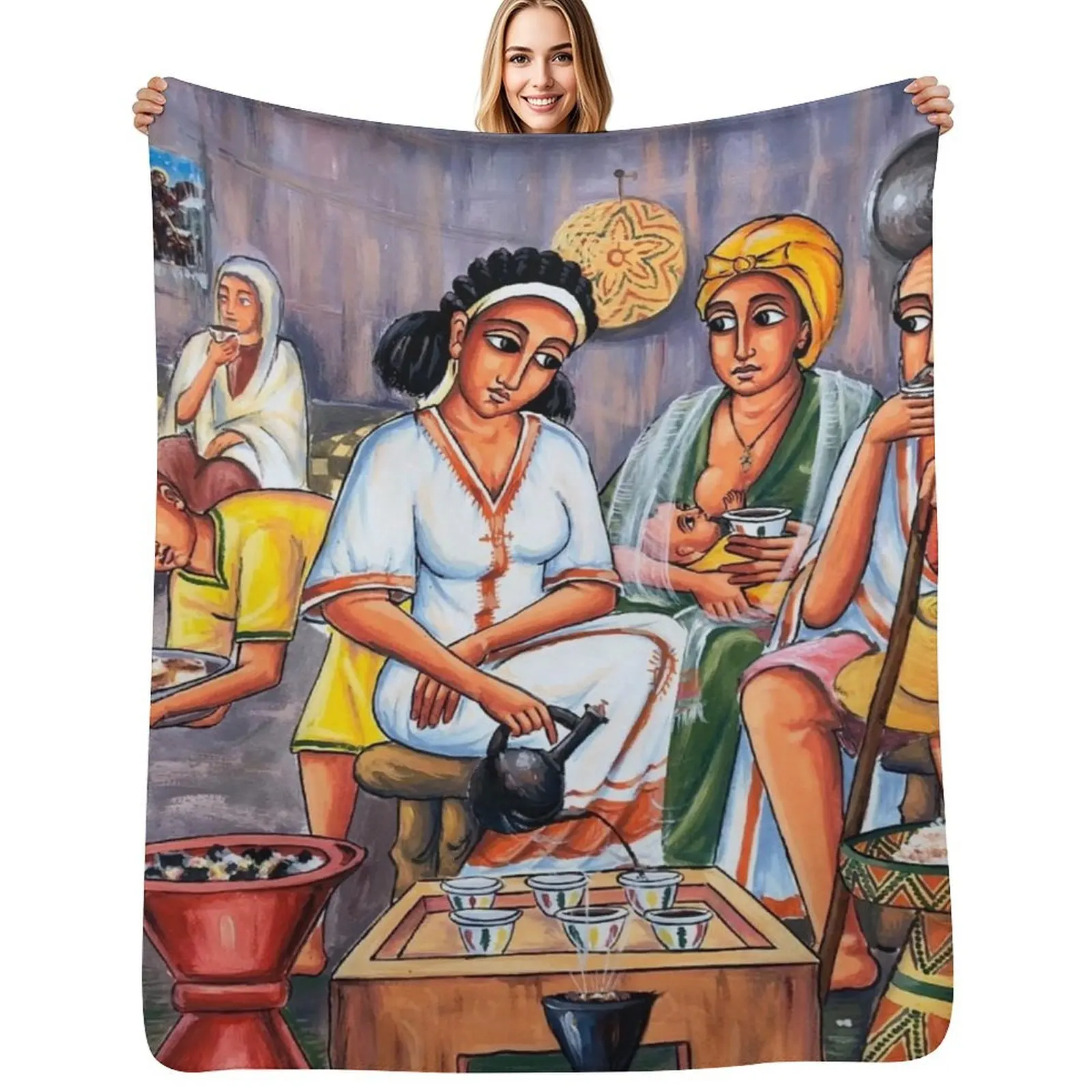 Ethiopian coffee ceremony Throw Blanket Portable Lightweight Blanket for Travel Camping
Ethiopian coffee ceremony Throw Blanket Portable Lightweight Blanket for Travel Camping