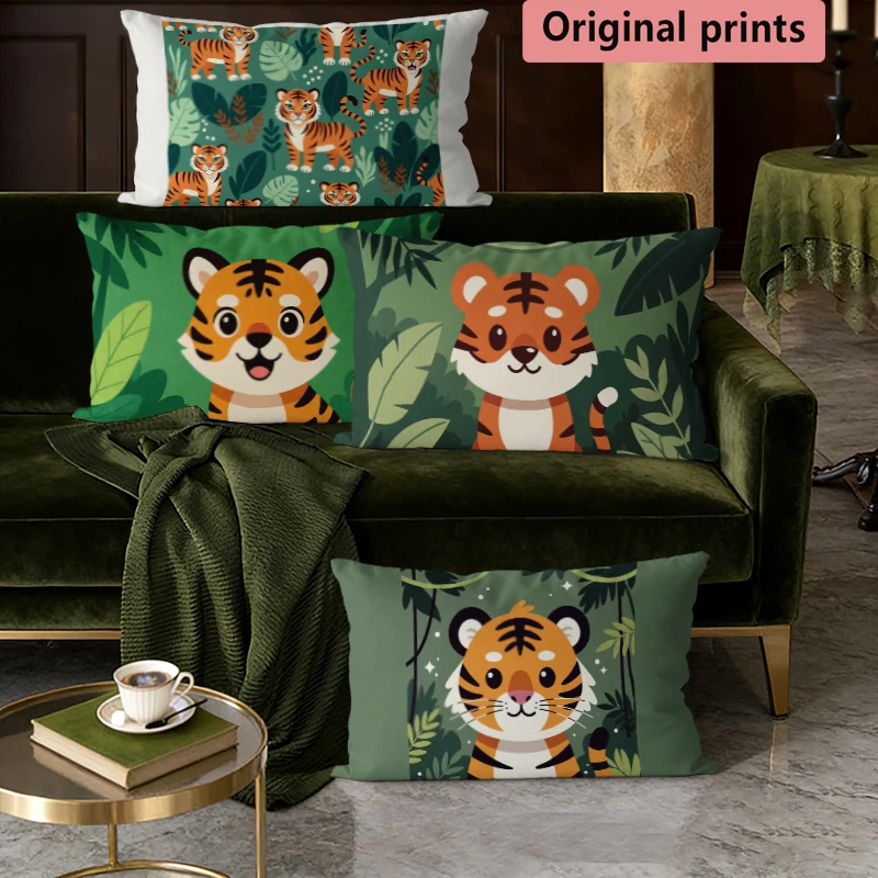 Cute Jungle Tiger Print Pillow Covers Suitable For Sofa Bedroom Car Pillow Cover Cushion Rectangular Back Cushion
Cute Jungle Tiger Print Pillow Covers Suitable For Sofa Bedroom Car Pillow Cover Cushion Rectangular Back Cushion