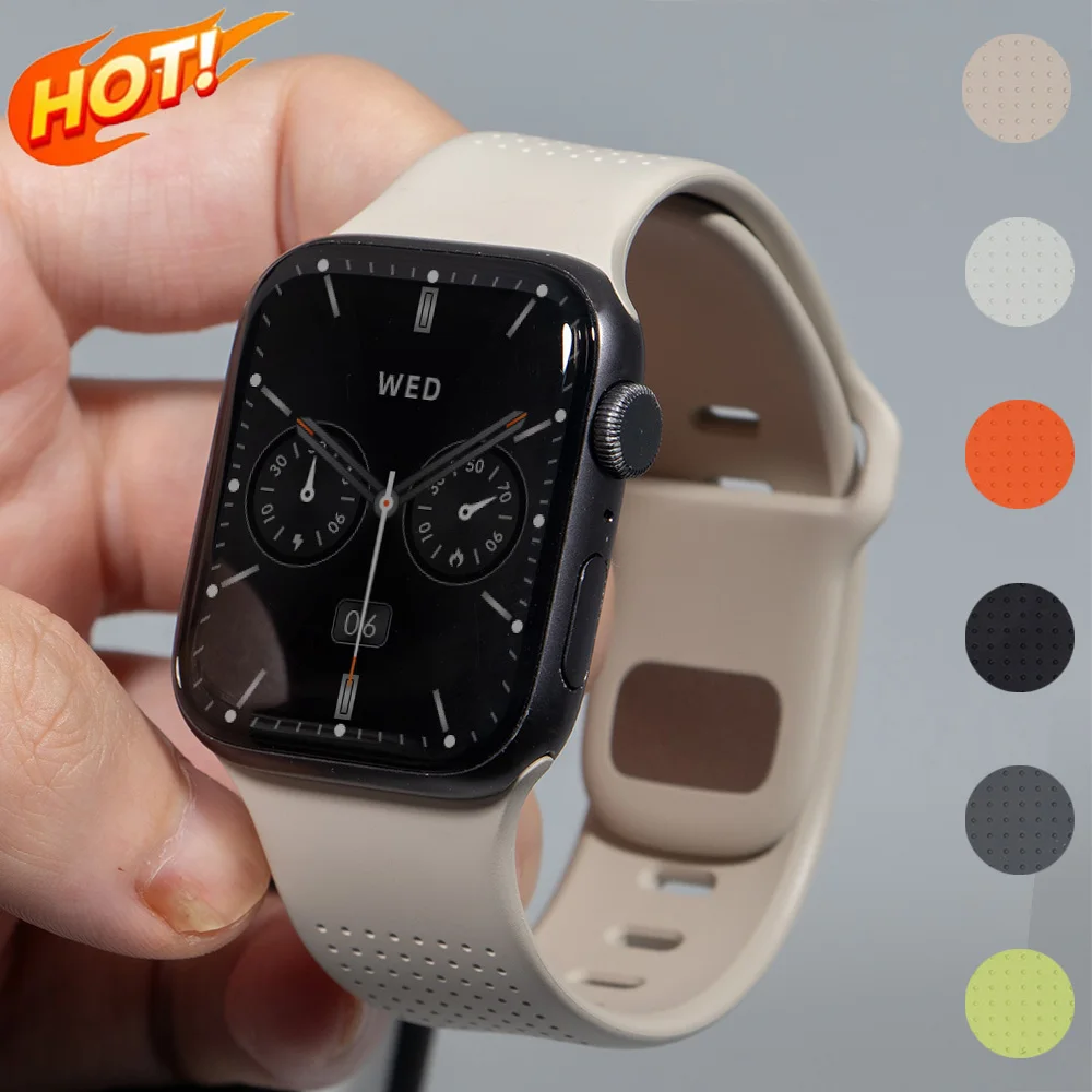 Silicone Strap for Apple Watch 9 8 7 SE Series 42 44 45 49mm Sports Waterproof Band for IWatch S11/10 46mm Bracelet Accessories
Silicone Strap for Apple Watch 9 8 7 SE Series 42 44 45 49mm Sports Waterproof Band for IWatch S11/10 46mm Bracelet Accessories
