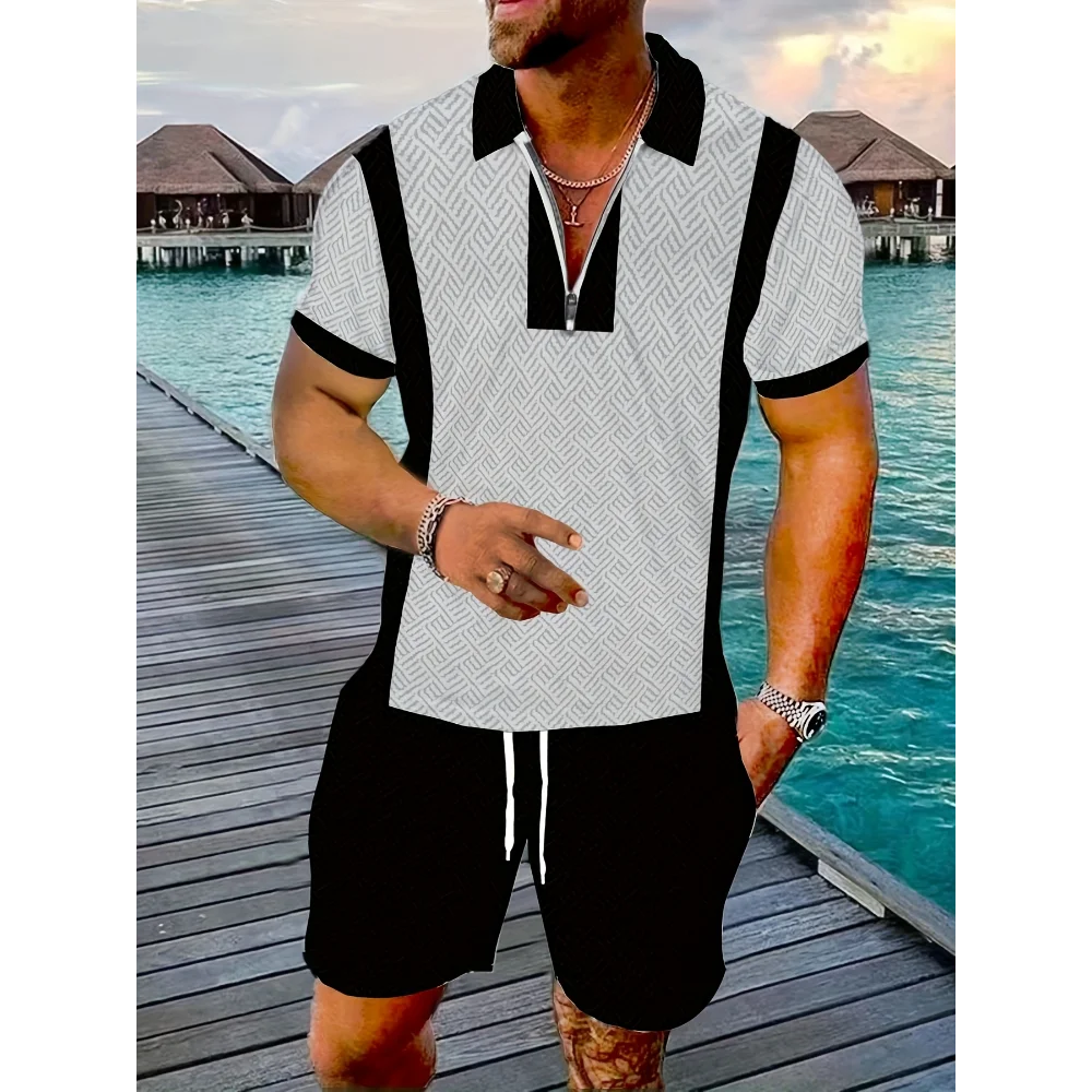 Men's Short Sleeve Suit Two-Piece Set, Sports Shirt, Fashionable Summer Sportswear, Casual Suit with Shorts
Men's Short Sleeve Suit Two-Piece Set, Sports Shirt, Fashionable Summer Sportswear, Casual Suit with Shorts