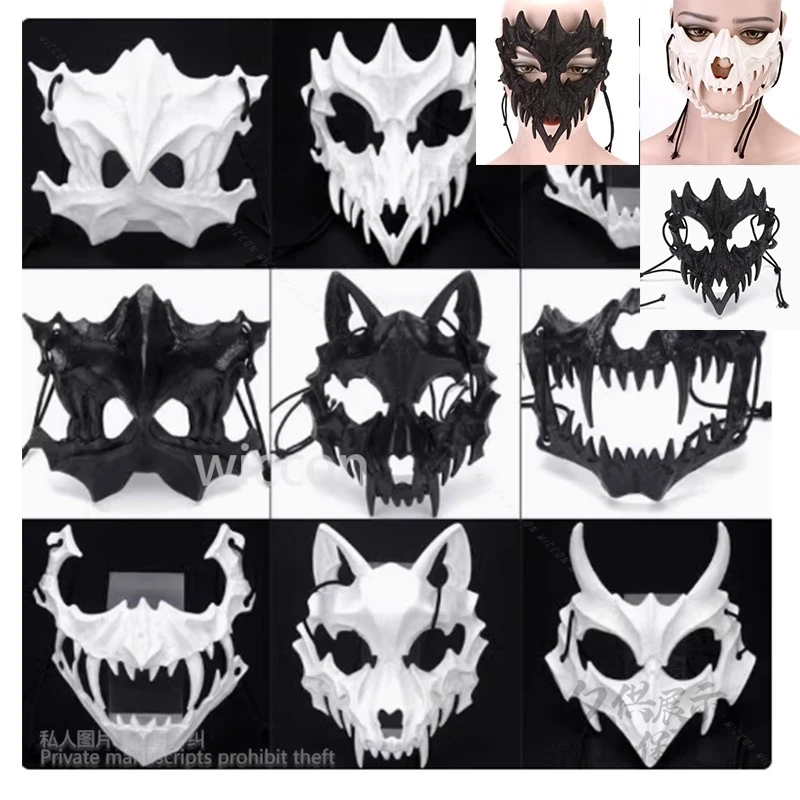 Anime Dragon God Skeleton Half Face 3D Prited Masks Bone Animals Mask Cosplay Costume Props Accessory Halloween Party Mask Skull
Anime Dragon God Skeleton Half Face 3D Prited Masks Bone Animals Mask Cosplay Costume Props Accessory Halloween Party Mask Skull