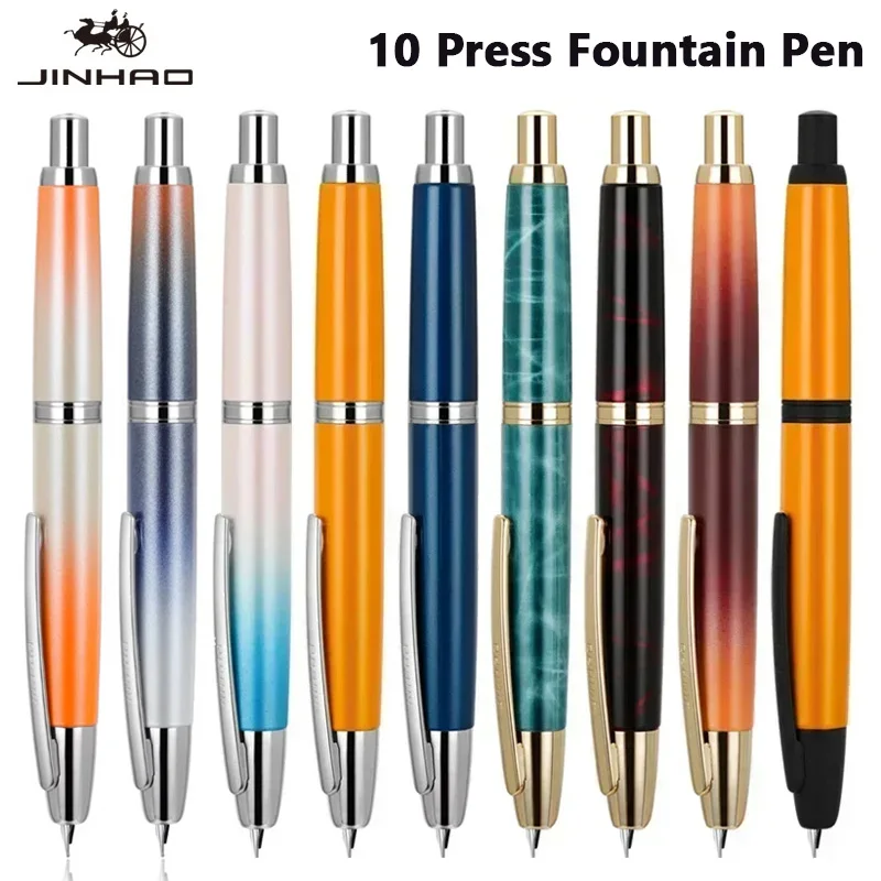 JINHAO 10, перьевая ручка, выдвижная металлическая EF F с зажимом, чернильная ручка для письма с конвертером, школьные канцелярские принадлежности
JINHAO 10, перьевая ручка, выдвижная металлическая EF F с зажимом, чернильная ручка для письма с конвертером, школьные канцелярские принадлежности