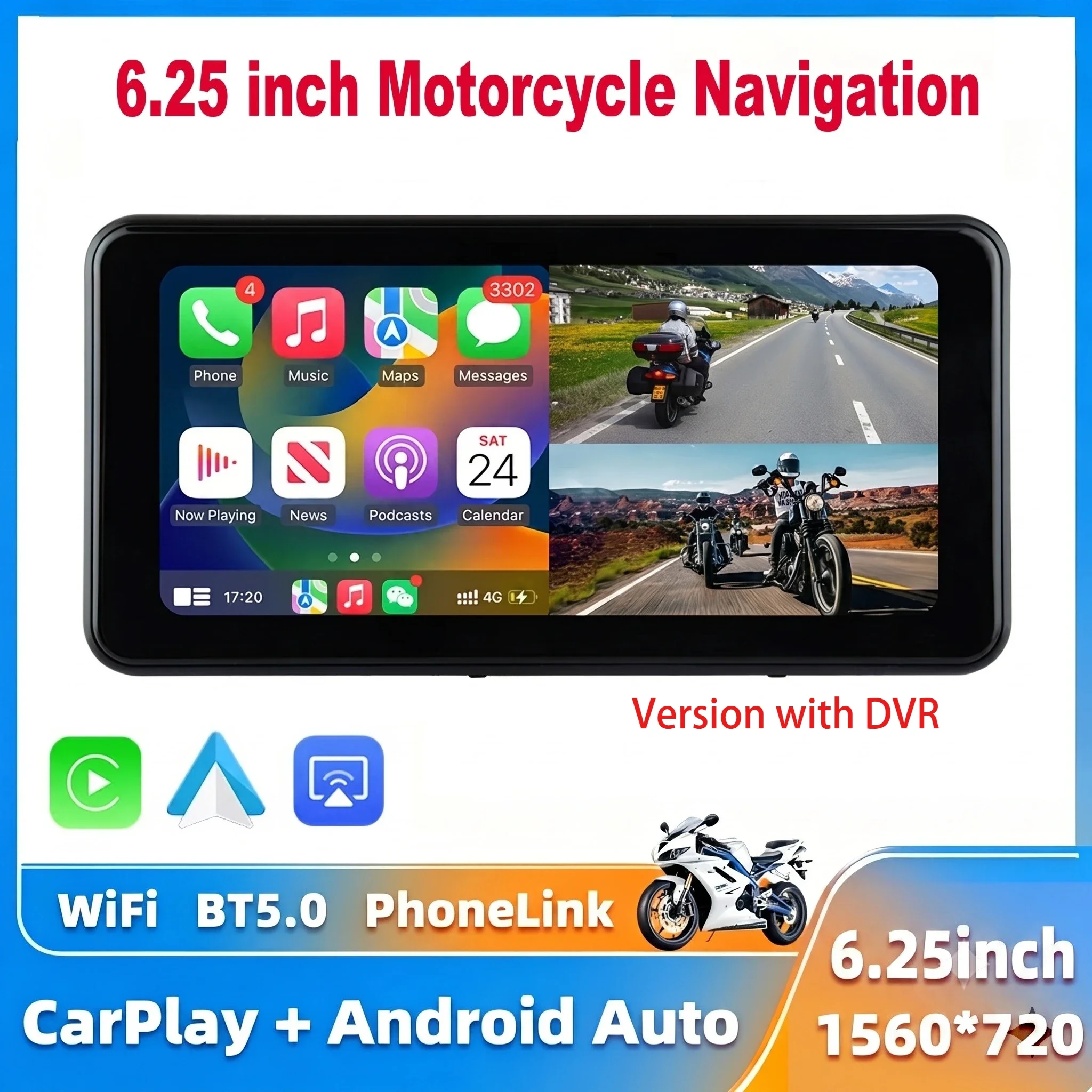 Qzonnect 6.25" Wireless CarPlay Moto Android Auto Portable Digital Motorcycle Dashboard GPS Navigation Display TPMS Monitor 17c
Qzonnect 6.25" Wireless CarPlay Moto Android Auto Portable Digital Motorcycle Dashboard GPS Navigation Display TPMS Monitor 17c