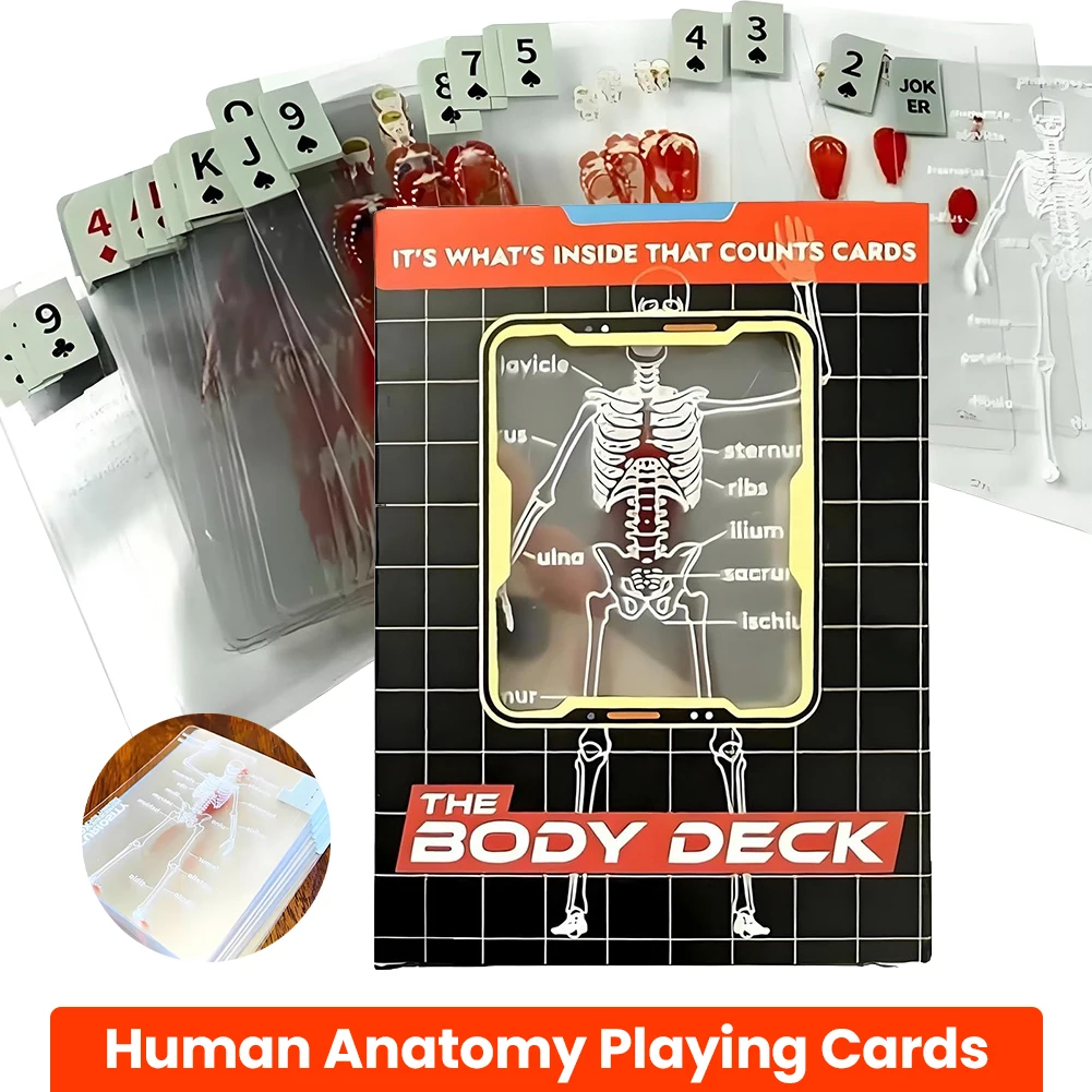The Body Deck Cards Reusable 3D Image Educational Cards Multi-Purpose Body Transparent Playing Cards for Card Collectors
The Body Deck Cards Reusable 3D Image Educational Cards Multi-Purpose Body Transparent Playing Cards for Card Collectors
