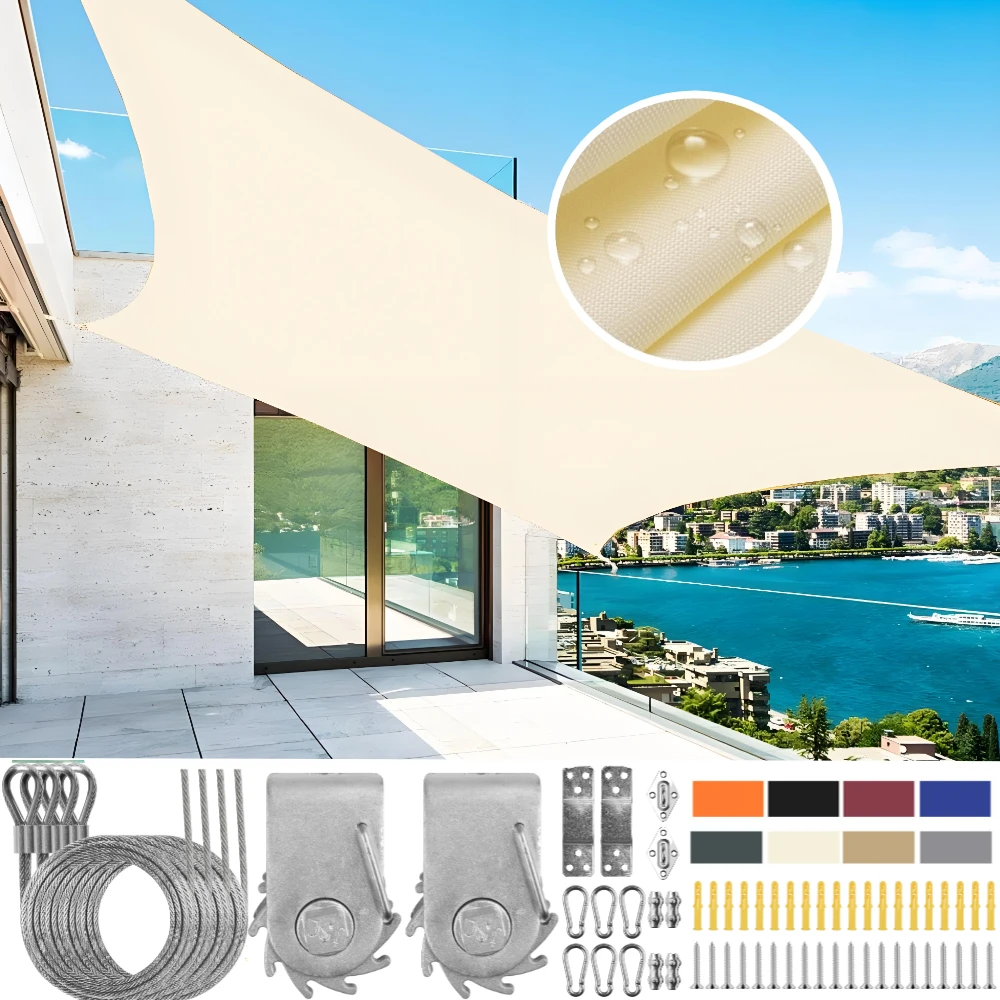 Waterproof Rectangle Sun Shade Sail with Fixing Kit Canopy Easy to Install for Outdoor Garden Patio Awning Sun Shelter Tent
Waterproof Rectangle Sun Shade Sail with Fixing Kit Canopy Easy to Install for Outdoor Garden Patio Awning Sun Shelter Tent