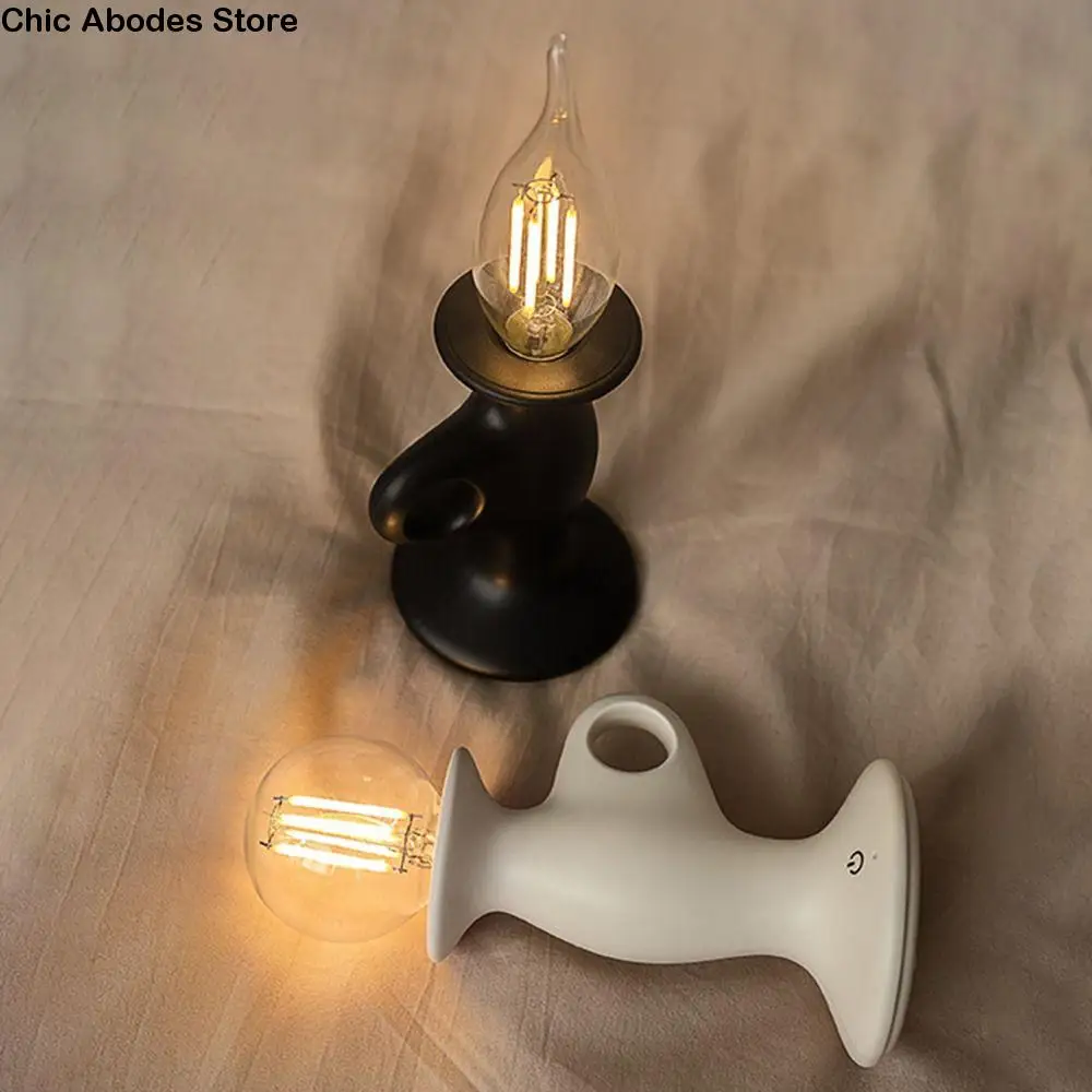 Dimmable Candle Shape Light Romantic Soft Light Retro Table Lamp USB Rechargeable Energy Saving Portable Night Light Restaurant 
Dimmable Candle Shape Light Romantic Soft Light Retro Table Lamp USB Rechargeable Energy Saving Portable Night Light Restaurant
