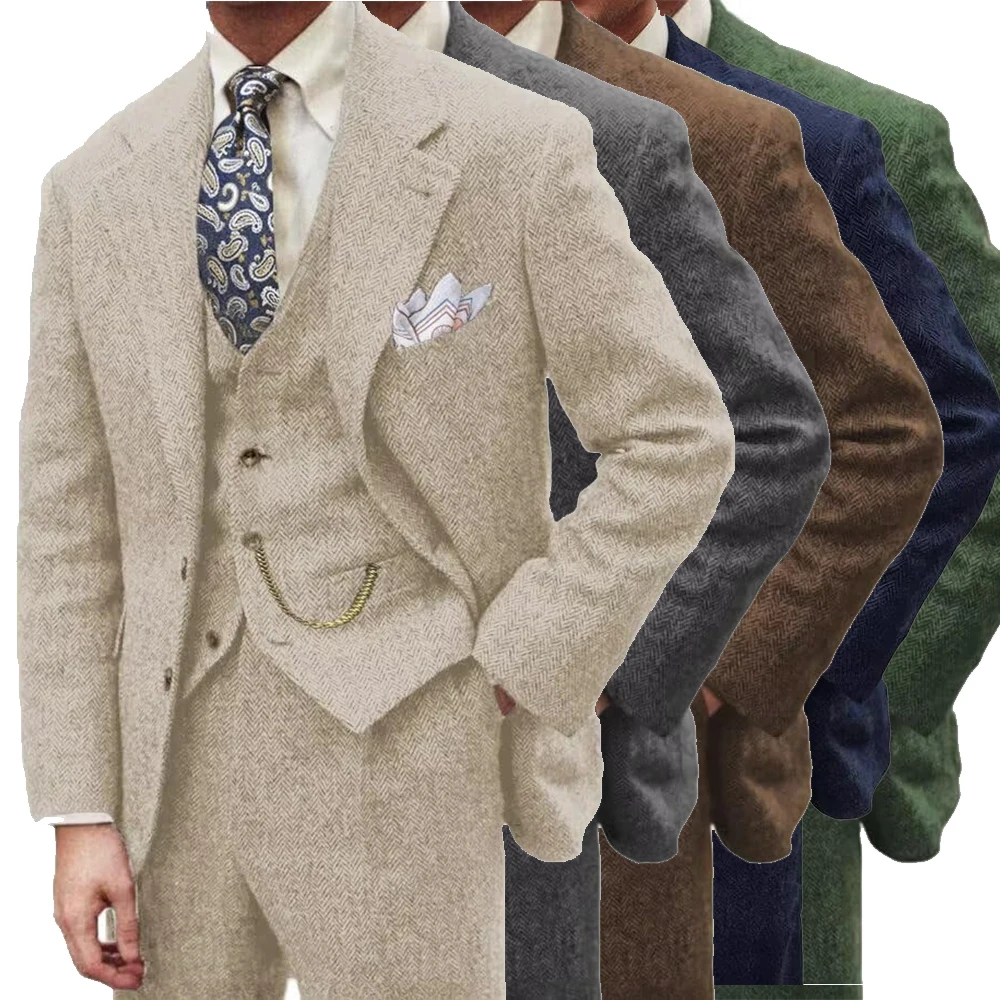Tweed Mens Suit Slim Fit 3 Pieces Herringbone Mens Wedding Suit Groomsmen Tuxedos Prom Suit Jacket V
Tweed Mens Suit Slim Fit 3 Pieces Herringbone Mens Wedding Suit Groomsmen Tuxedos Prom Suit Jacket V