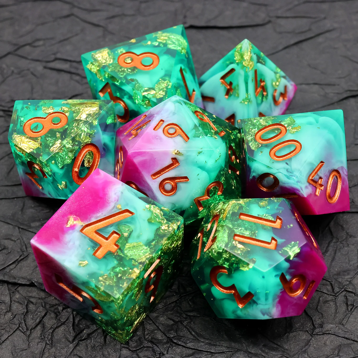 Vibrant Handmade Resin DND Dice Set,Polyhedral RPG Dice for Dungeons and Dragons,Tabletop Board Games & Role Play-N45
Vibrant Handmade Resin DND Dice Set,Polyhedral RPG Dice for Dungeons and Dragons,Tabletop Board Games & Role Play-N45