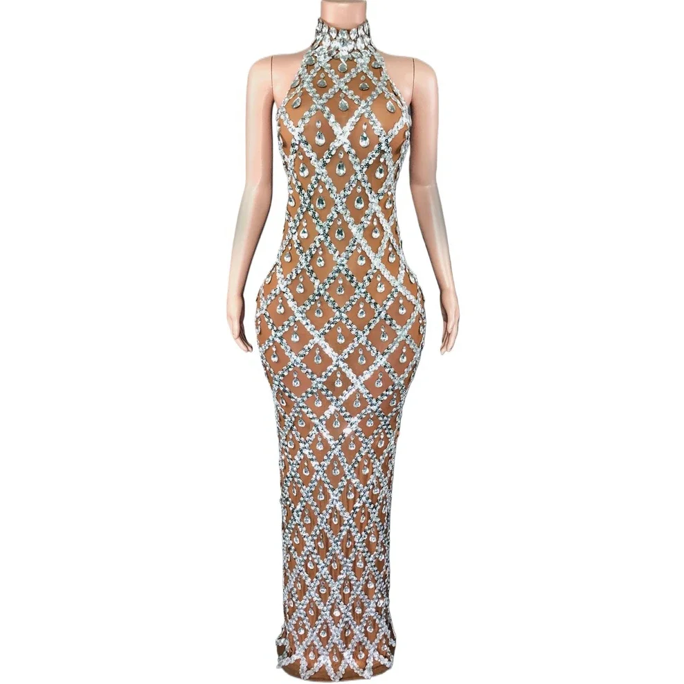 Sparkly Rhinestones Sleeveless Long Dress Elegant Dark Mesh Celebrate Evening Wedding Prom Gown Birthday Dress Photograph Wear
Sparkly Rhinestones Sleeveless Long Dress Elegant Dark Mesh Celebrate Evening Wedding Prom Gown Birthday Dress Photograph Wear