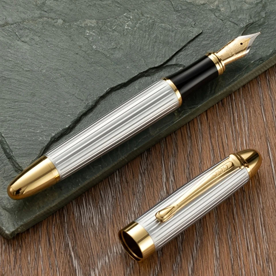1Pc Fountain Pen, 0.5mm Nib, Stainless Steel Material, Heavy Metal Feel, for Business and Office Use, Exquisite Craftsmanship, Snap-On Cap, Built-In Ink Absorber, 2.6mm Caliber, for Students, Holiday Gifts, Valentine's Day, Back-To-School Season, School S
1Pc Fountain Pen, 0.5mm Nib, Stainless Steel Material, Heavy Metal Feel, for Business and Office Use, Exquisite Craftsmanship, Snap-On Cap, Built-In Ink Absorber, 2.6mm Caliber, for Students, Holiday Gifts, Valentine's Day, Back-To-School Season, School S