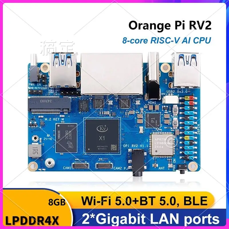 ABT-For Orange Pi RV2 RISC-V AI CPU Development Board Wifi+BT5.0 Gigabit Ethernet SBC
ABT-For Orange Pi RV2 RISC-V AI CPU Development Board Wifi+BT5.0 Gigabit Ethernet SBC
