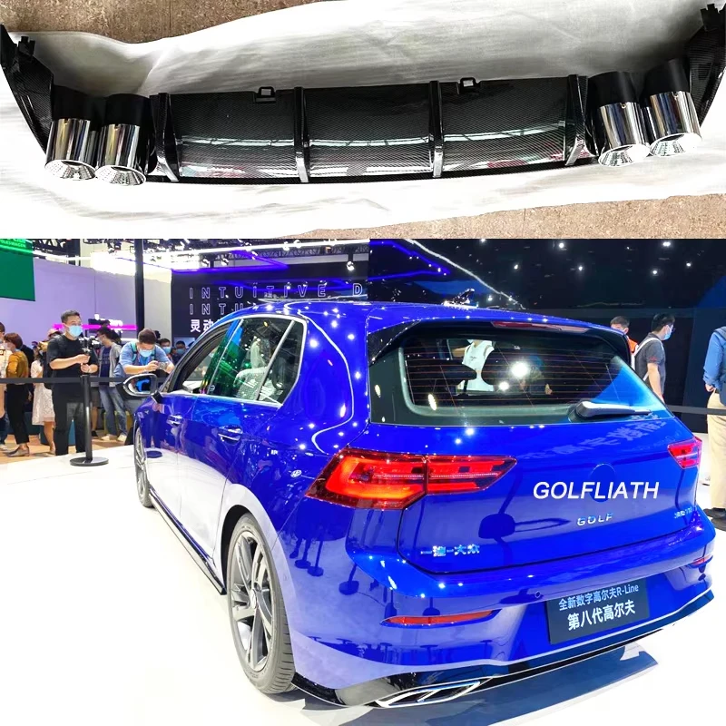 Карбоновый 4-выпускной задний бампер, диффузор для VW Golf 8 MK8, Стайлинг автомобиля Volkswagen, внешнее обновление
Карбоновый 4-выпускной задний бампер, диффузор для VW Golf 8 MK8, Стайлинг автомобиля Volkswagen, внешнее обновление
