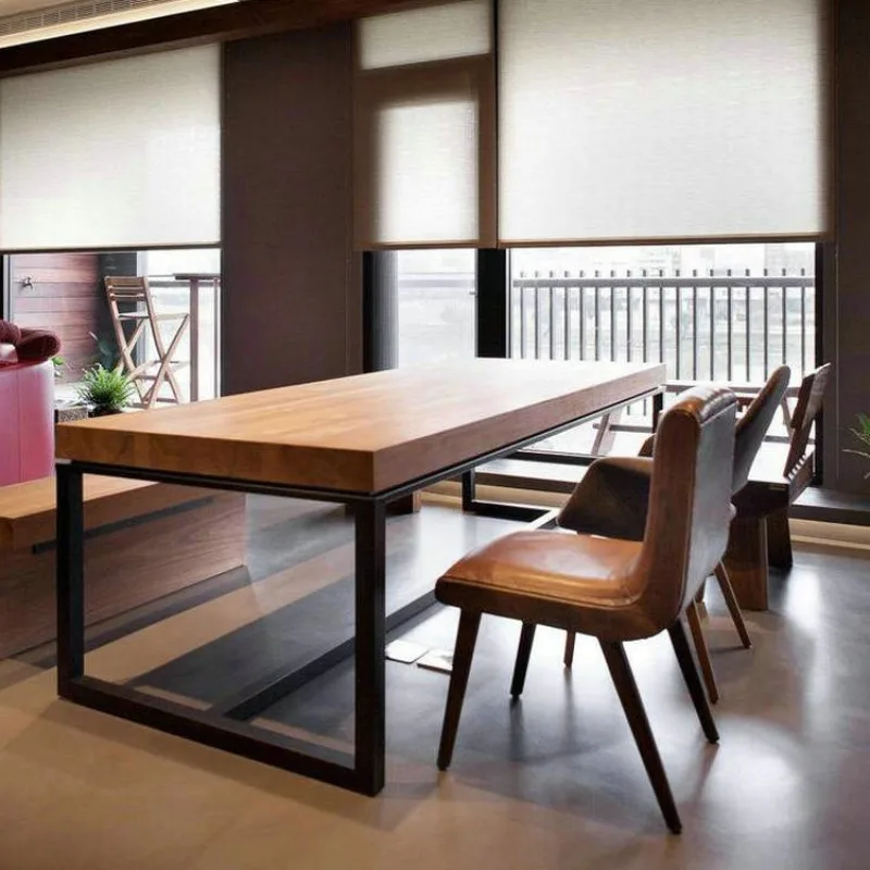 Wrought iron desk simple solid wood computer desktop table loft desk conference table writing table
Wrought iron desk simple solid wood computer desktop table loft desk conference table writing table