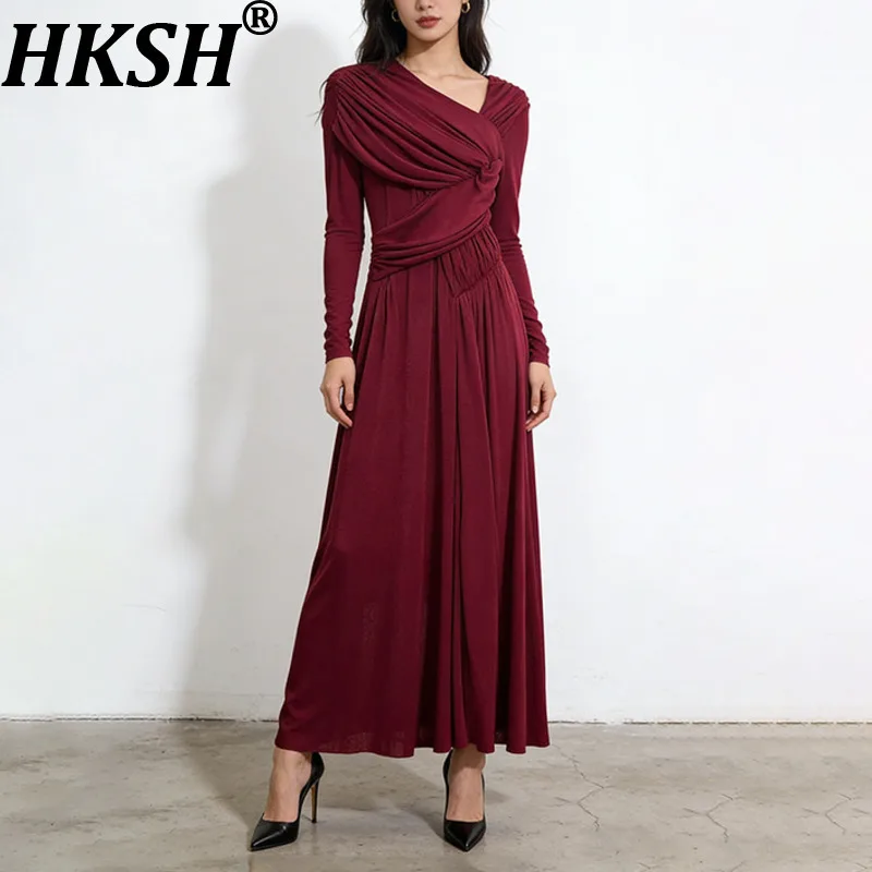 HKSH Women Dress Asymmetric Long Sleeves Pleated Waist Cinching High-End Solid Color Slimming Elegant Dresses New Spring HK20880
HKSH Women Dress Asymmetric Long Sleeves Pleated Waist Cinching High-End Solid Color Slimming Elegant Dresses New Spring HK20880