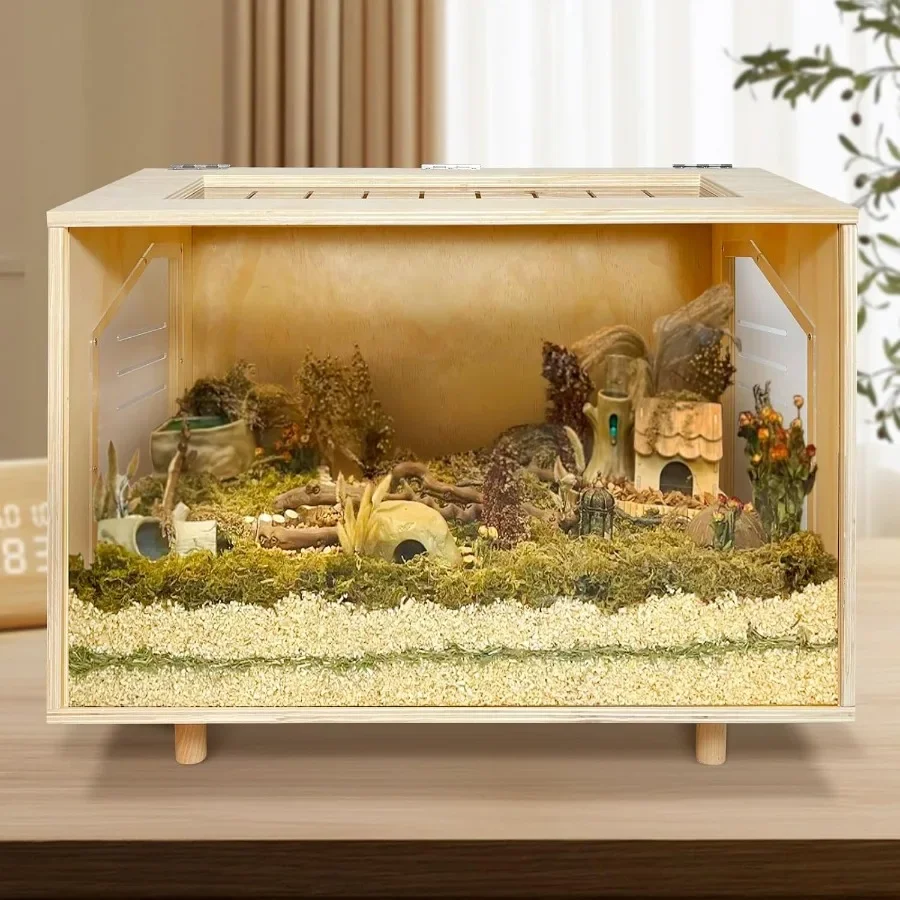 Wooden Hamster Cage 24 inch Guinea Pig Cage Clear Small Animal cage with Open top Hamster Habitat Wooden Frame with Acrylic Pan
Wooden Hamster Cage 24 inch Guinea Pig Cage Clear Small Animal cage with Open top Hamster Habitat Wooden Frame with Acrylic Pan
