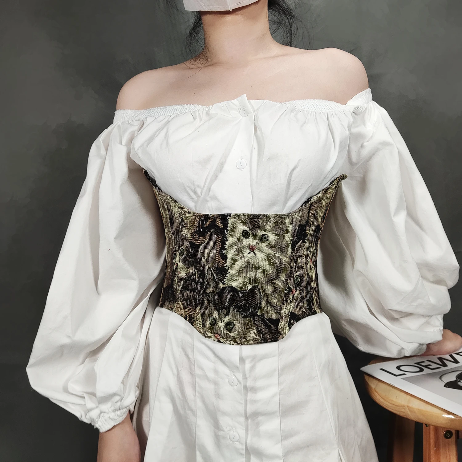 Black Cat Printed Zipper Gothic Corset Underbust Slimming Waist Cincher Shapewear Women Steampunk Clothes Sexy Corpete Feminino
Black Cat Printed Zipper Gothic Corset Underbust Slimming Waist Cincher Shapewear Women Steampunk Clothes Sexy Corpete Feminino