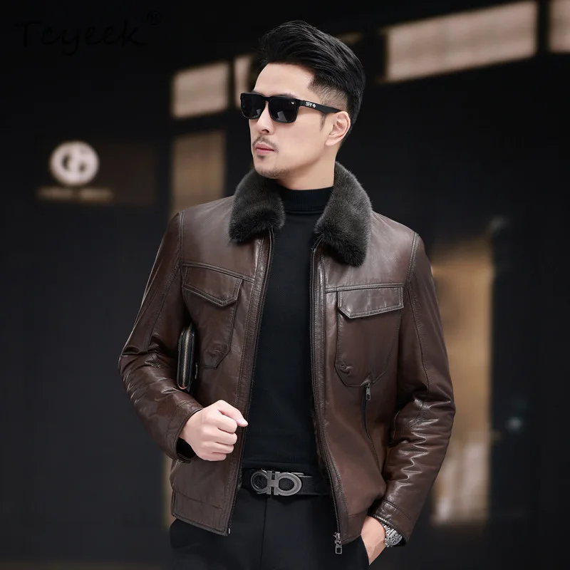 Tcyeek Пальто из натурального норкового меха Мужская зимняя одежда Верхний слой козьей кожи Мужские куртки Деловые повседневные пальто Куртка Мужская
Tcyeek Пальто из натурального норкового меха Мужская зимняя одежда Верхний слой козьей кожи Мужские куртки Деловые повседневные пальто Куртка Мужская