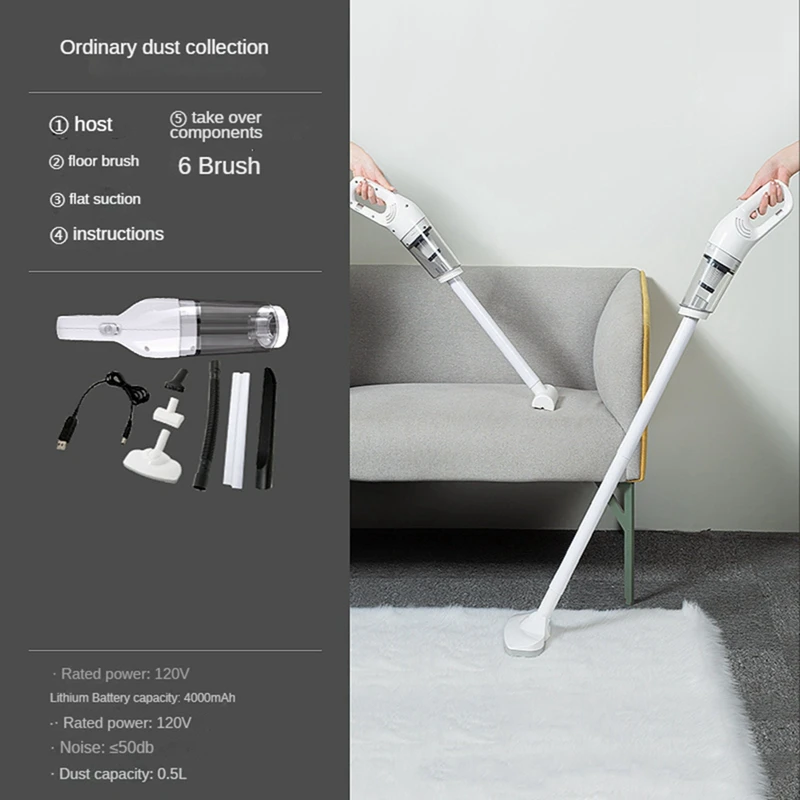 Portable Car Vacuum Cleaner Strong Suction 6000PA Vacuum Cleaner Dual Use Handheld Cleaning For Home Desktop Office
Portable Car Vacuum Cleaner Strong Suction 6000PA Vacuum Cleaner Dual Use Handheld Cleaning For Home Desktop Office