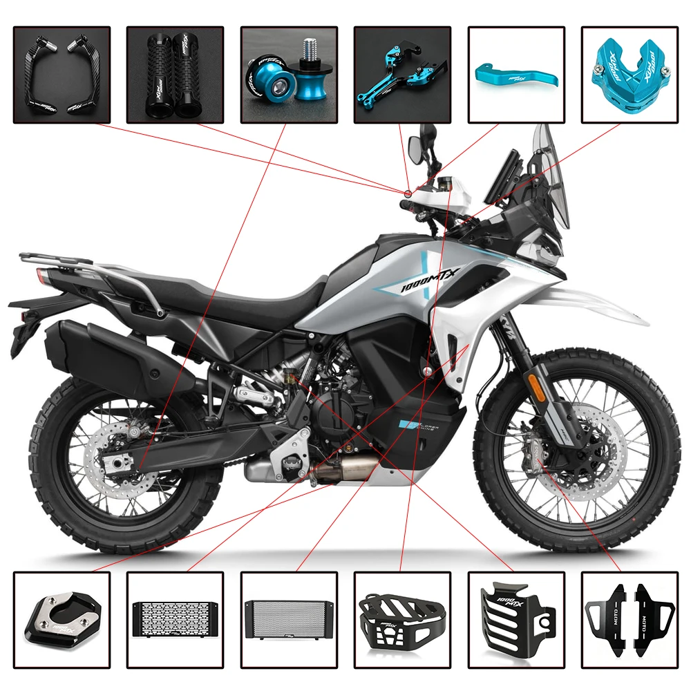 For CFMOTO 1000MT-X 1000 MTX 2026 2027 Motorcycles Accessories Brake Clutch Levers & Side Stand Pad & Oil Cup Cover & Key Cover
For CFMOTO 1000MT-X 1000 MTX 2026 2027 Motorcycles Accessories Brake Clutch Levers & Side Stand Pad & Oil Cup Cover & Key Cover