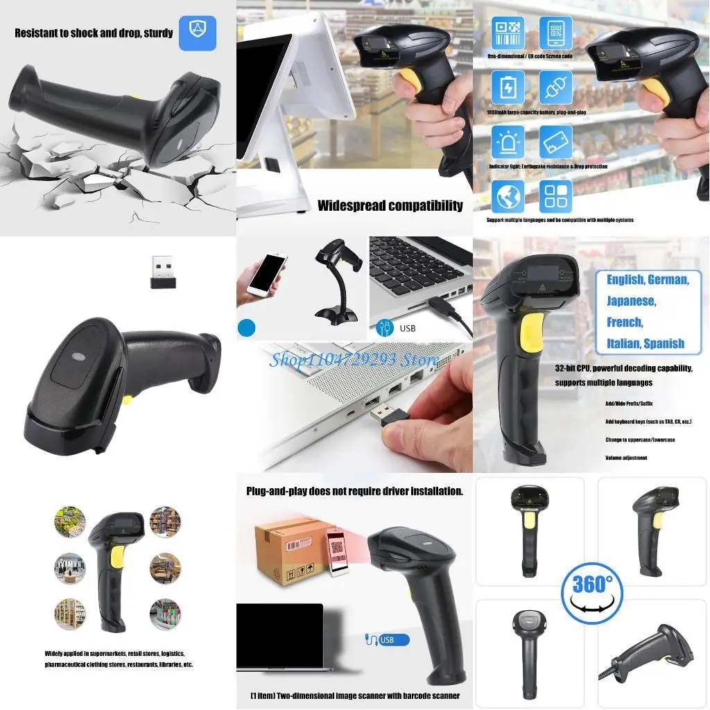 Y2GD Corded Barcode Scanner Corded Handheld Barcode Reader for Smartphone Reader