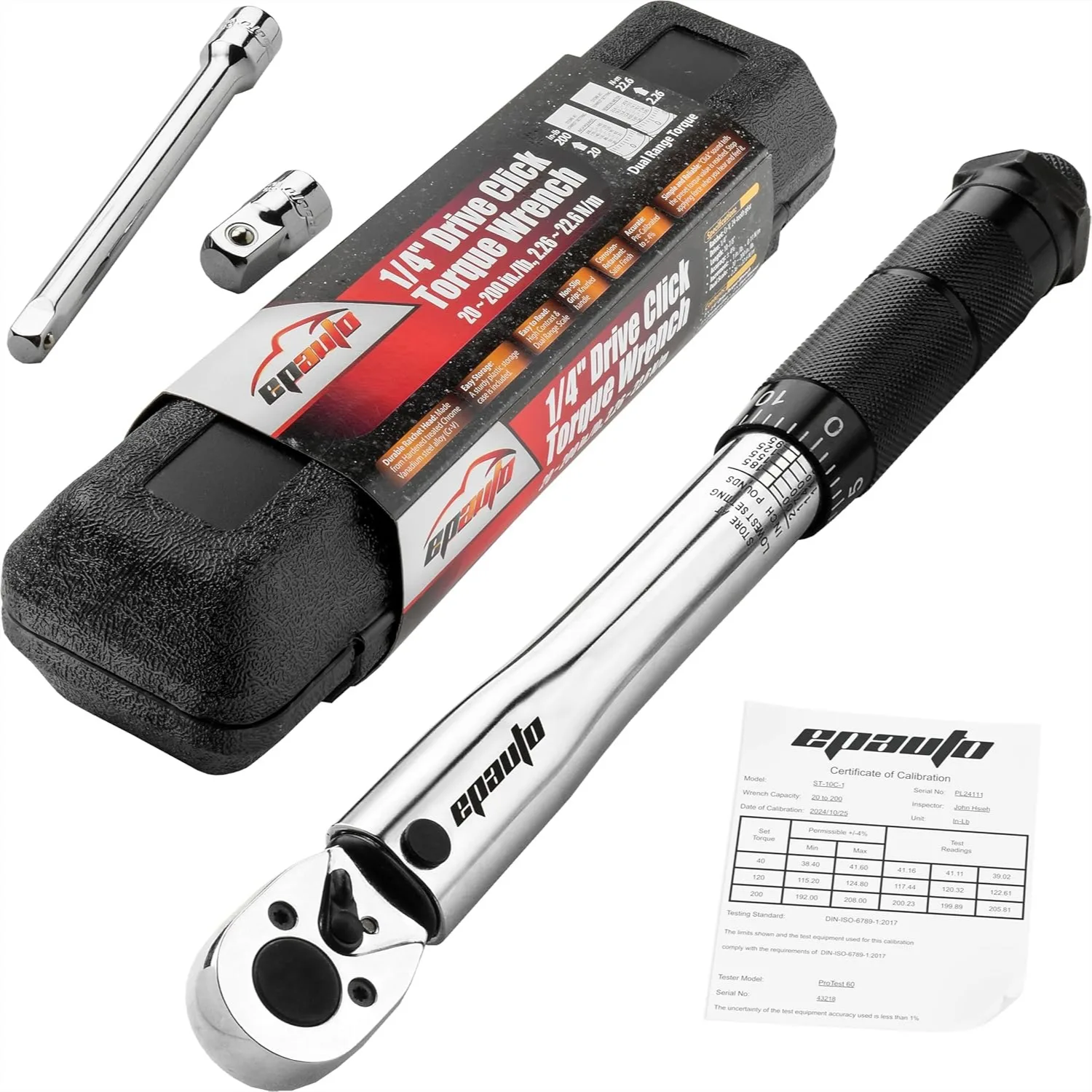 1/4-Inch Drive Click Torque Wrench 20-200 in.-lb. Dual Range Scale, Accurate & Durable