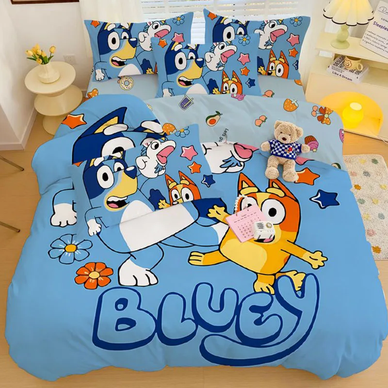 Kawaii Bluey Cartoon Bedding Set Cute Cartoon Pure Cotton Printed Piece Duvet Cover Student Dormitory Anime Four Piece Set Gifts
Kawaii Bluey Cartoon Bedding Set Cute Cartoon Pure Cotton Printed Piece Duvet Cover Student Dormitory Anime Four Piece Set Gifts