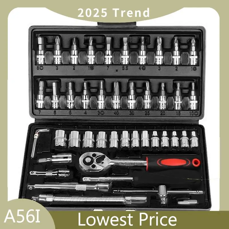 ABDD 46 Piece/Set Of Car Repair Tool Kit Socket Set Car Repair Tool Ratchet Torque Wrench Combo Auto Repairing Tool Set
ABDD 46 Piece/Set Of Car Repair Tool Kit Socket Set Car Repair Tool Ratchet Torque Wrench Combo Auto Repairing Tool Set