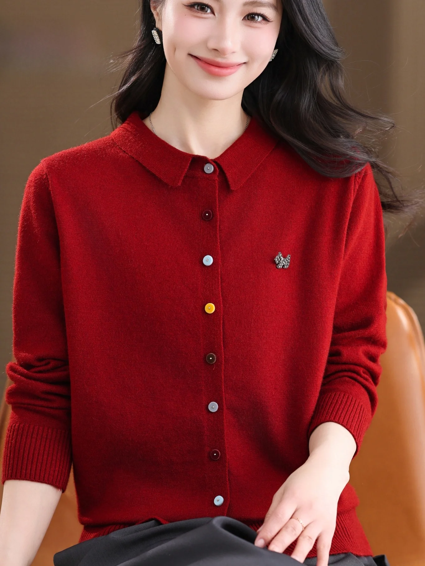 Spring Autumn Faionable Knitted Open Cardigan Women's Loose Sli Color Button Loose Fit Mommy Clothes Breathable Warm
Spring Autumn Faionable Knitted Open Cardigan Women's Loose Sli Color Button Loose Fit Mommy Clothes Breathable Warm