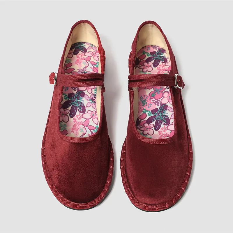 Sweet Floral Print Insole Velvet Ballet Flats Women Fashion Buckle Sewing Mary Jane Shoes Light Soft Sole Comfortable Women Shoe
Sweet Floral Print Insole Velvet Ballet Flats Women Fashion Buckle Sewing Mary Jane Shoes Light Soft Sole Comfortable Women Shoe