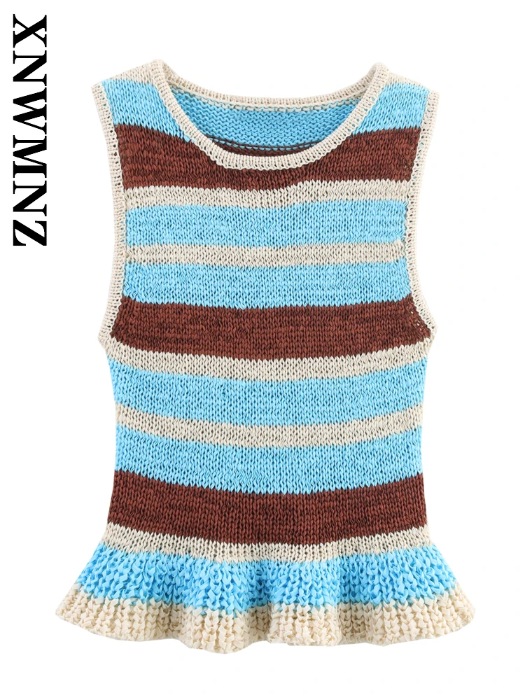 XNWMNZ 2025 Summer New Woman's boho Simple Sleeveless O-Collar Tierred Knitted Top Chic Lady Color Block Sweater Fashion Vest
XNWMNZ 2025 Summer New Woman's boho Simple Sleeveless O-Collar Tierred Knitted Top Chic Lady Color Block Sweater Fashion Vest